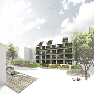 baubesprechung 38 – © HWB Rosenstraße – Schaubild Hof © x architekten baubesprechung 38