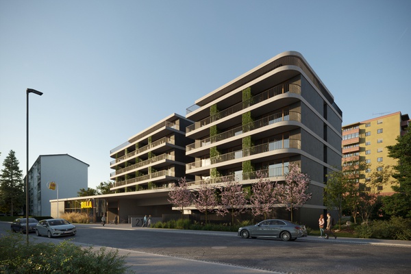 Lendarchitektur, Projektvisualisierung, Wohnbauprojekt vor Ort, Hans Sachs Straße 19-21, 9020 Klagenfurt, © Lendarchitektur