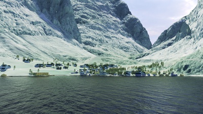 Blick auf das Dorf Sunndal in Mauranger, Norwegen