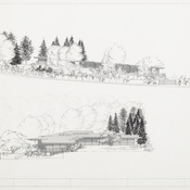 Gänsbrunn 2, Wohnhaus mit Atelier Dr. Garstenauer, Nordansicht / Westansicht (1977)